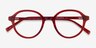 Satisfy Clear Red AcetateEyeglass Frames from EyeBuyDirect, Closed View