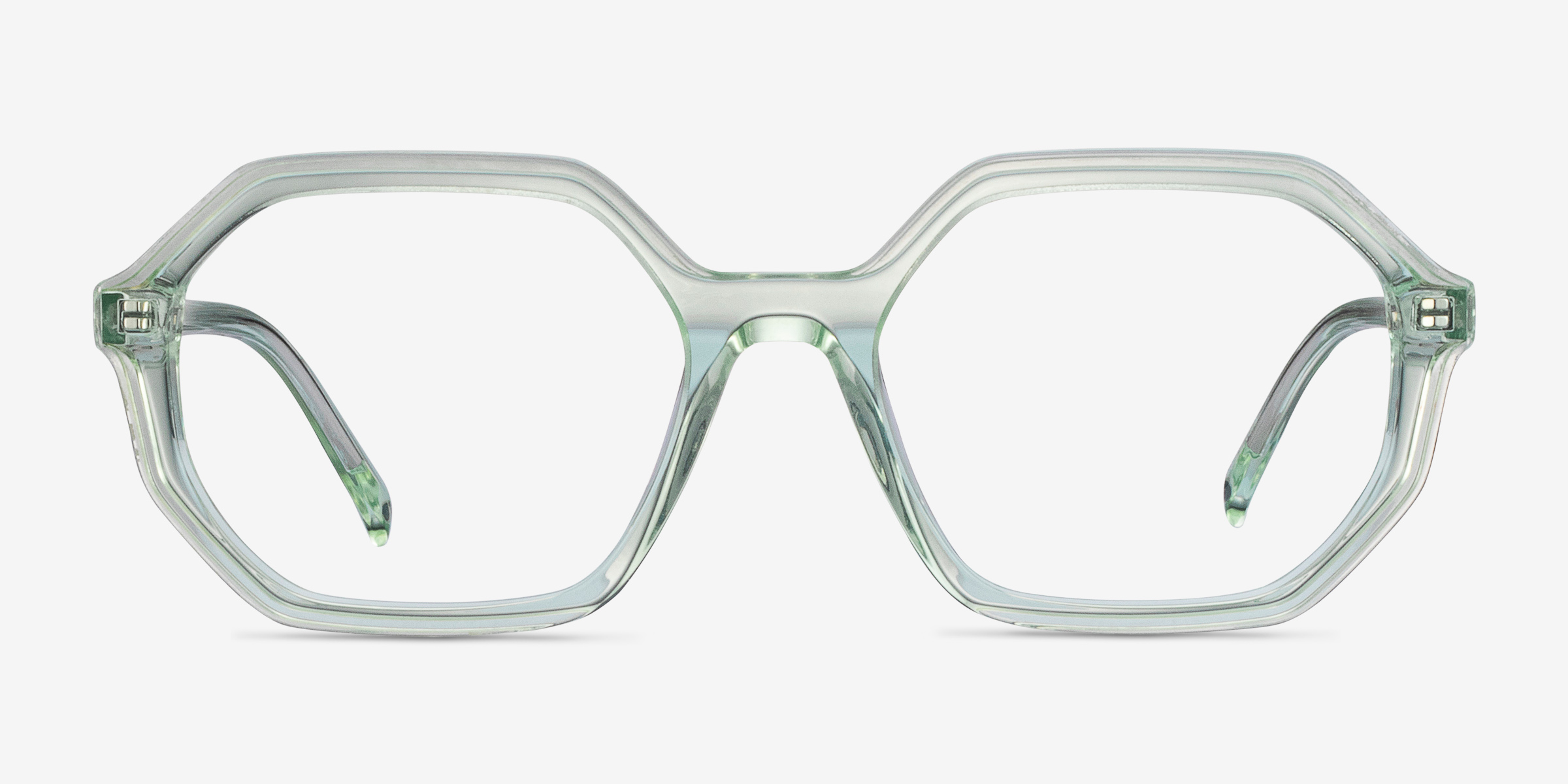 Dream Geometric Clear Green Full Rim Eyeglasses Eyebuydirect