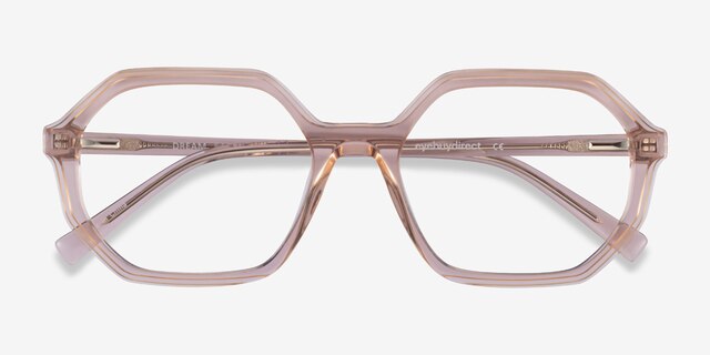 Dream Clear Brown AcétateMontures de lunettes de vue d'EyeBuyDirect, Vue Rapprochée