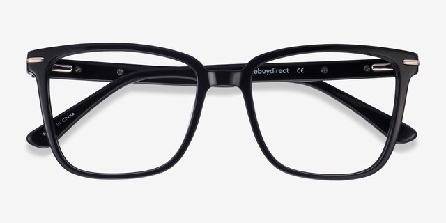 Canvas Black AcetateEyeglass Frames from EyeBuyDirect, Closed View