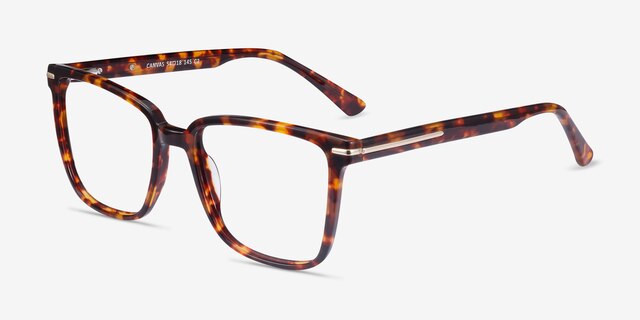 Canvas Tortoise AcetateEyeglass Frames from EyeBuyDirect, Angle View
