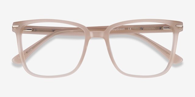 Canvas Beige AcetateEyeglass Frames from EyeBuyDirect, Closed View