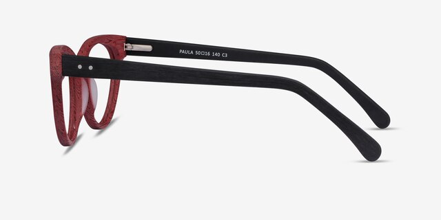 Paula Berry Red AcetateEyeglass Frames from EyeBuyDirect, Side View