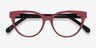 Paula Berry Red AcetateEyeglass Frames from EyeBuyDirect, Closed View