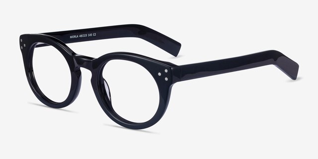 Morla Black AcetateEyeglass Frames from EyeBuyDirect, Angle View