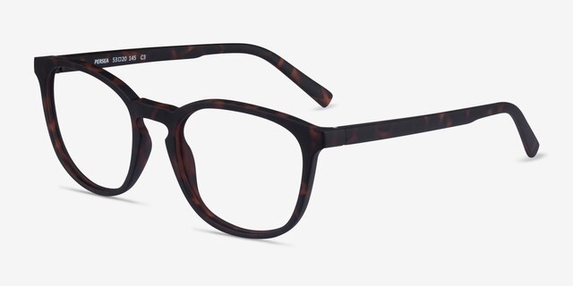 Persea Warm Tortoise PlastiqueMontures de lunettes de vue d'EyeBuyDirect, Vue d'Angle