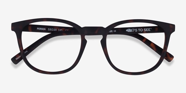 Persea Warm Tortoise PlastiqueMontures de lunettes de vue d'EyeBuyDirect, Vue Rapprochée