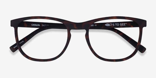 Catalpa Light Tortoise Éco-responsableMontures de lunettes de vue d'EyeBuyDirect, Vue Rapprochée