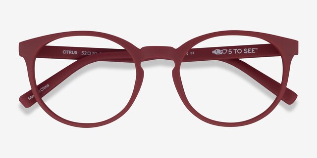 Citrus Crimson Eco-friendlyEyeglass Frames from EyeBuyDirect, Closed View