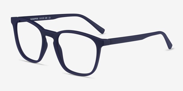 Eucalyptus Abyssal Blue PlastiqueMontures de lunettes de vue d'EyeBuyDirect, Vue d'Angle