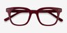 Romy Burgundy AcetateEyeglass Frames from EyeBuyDirect, Closed View