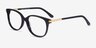 Jasmine Black AcetateEyeglass Frames from EyeBuyDirect, Angle View