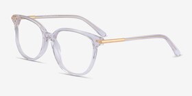 Jasmine Transparent Acétate Montures de lunettes de vue d'EyeBuyDirect, Vue d'Angle