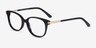 Jasmine Black AcetateEyeglass Frames from EyeBuyDirect, Angle View