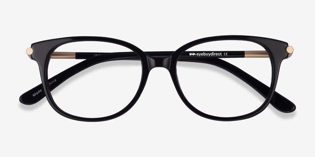 Jasmine Black AcetateEyeglass Frames from EyeBuyDirect, Closed View