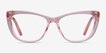 Charlotte Clear Pink AcetateEyeglass Frames from EyeBuyDirect, Front View