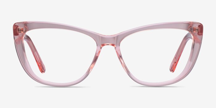 Charlotte Clear Pink Acétate Montures de lunettes de vue d'EyeBuyDirect