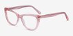 Charlotte Clear Pink AcetateEyeglass Frames from EyeBuyDirect, Angle View