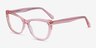 Charlotte Clear Pink AcétateMontures de lunettes de vue d'EyeBuyDirect, Vue d'Angle