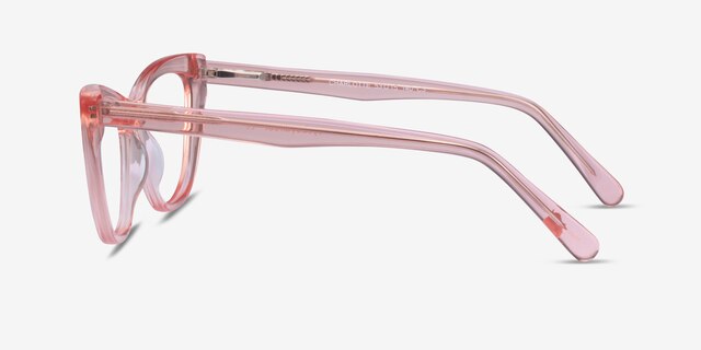 Charlotte Clear Pink AcétateMontures de lunettes de vue d'EyeBuyDirect, Vue de Côté