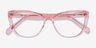 Charlotte Clear Pink AcétateMontures de lunettes de vue d'EyeBuyDirect, Vue Rapprochée