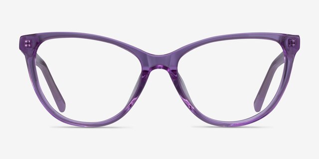 Sing Clear Purple AcetateEyeglass Frames from EyeBuyDirect, Front View