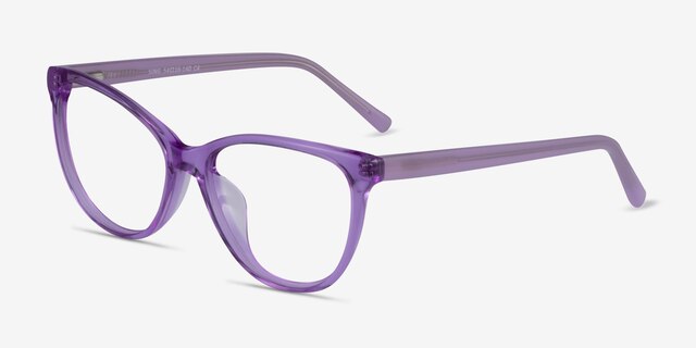 Sing Clear Purple AcetateEyeglass Frames from EyeBuyDirect, Angle View