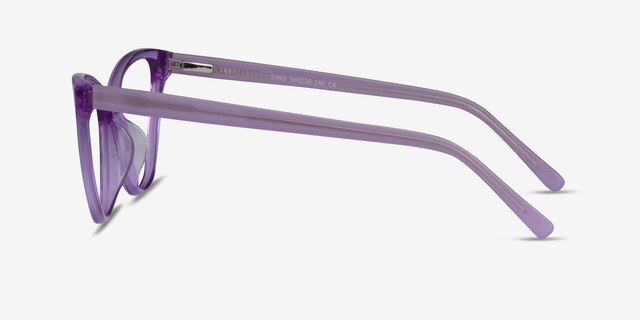 Sing Clear Purple AcetateEyeglass Frames from EyeBuyDirect, Side View