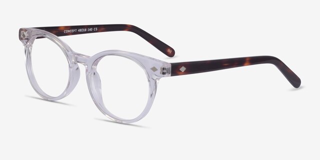 Concept Clear Tortoise AcetateEyeglass Frames from EyeBuyDirect, Angle View