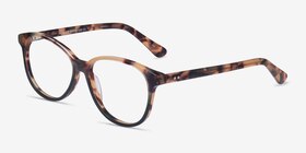 Hepburn Tortoise Green Acétate Montures de lunettes de vue d'EyeBuyDirect, Vue d'Angle