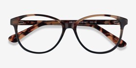 Hepburn Tortoise Green Acétate Montures de lunettes de vue d'EyeBuyDirect, Vue Rapprochée