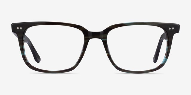 Pacific Striped Blue AcetateEyeglass Frames from EyeBuyDirect, Front View