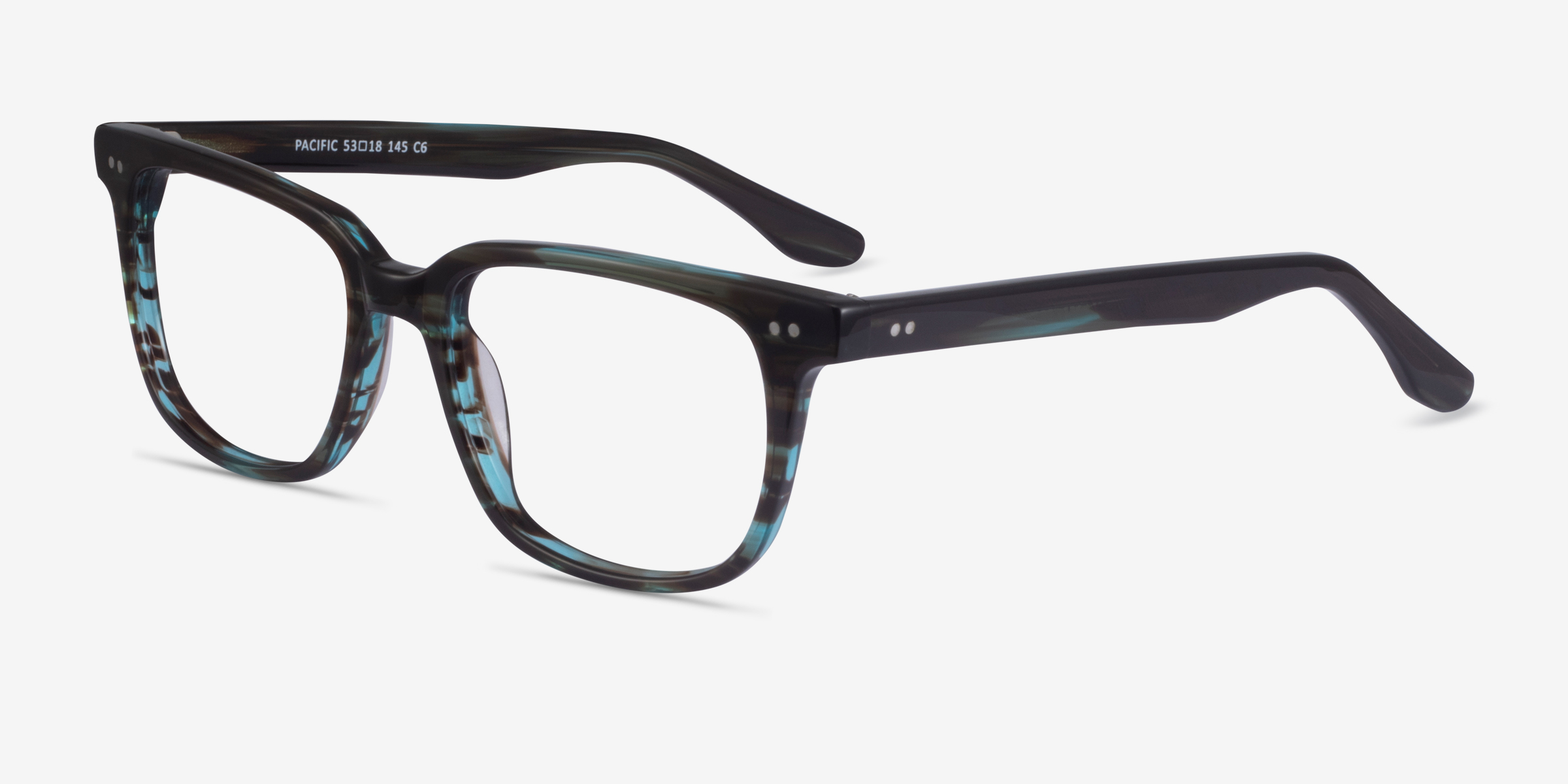 Pacific Rectangle Striped Blue Full Rim Eyeglasses Eyebuydirect