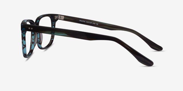 Pacific Striped Blue AcetateEyeglass Frames from EyeBuyDirect, Side View