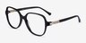 Precious Noir AcétateMontures de lunettes de vue d'EyeBuyDirect, Vue d'Angle