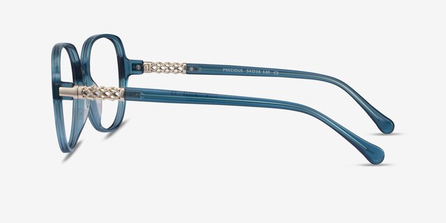 Precious Teal AcetateEyeglass Frames from EyeBuyDirect, Side View