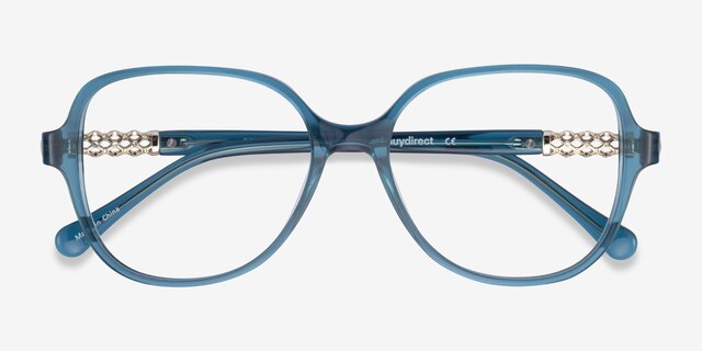 Precious Teal AcetateEyeglass Frames from EyeBuyDirect, Closed View