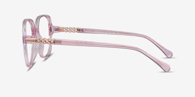 Precious Clear Pink AcetateEyeglass Frames from EyeBuyDirect, Side View