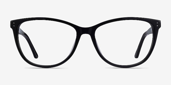 Solitaire Black Acetate Eyeglass Frames