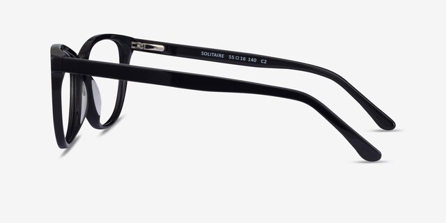 Solitaire Black AcetateEyeglass Frames from EyeBuyDirect, Side View