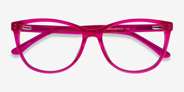 Solitaire Pink AcetateEyeglass Frames from EyeBuyDirect, Closed View