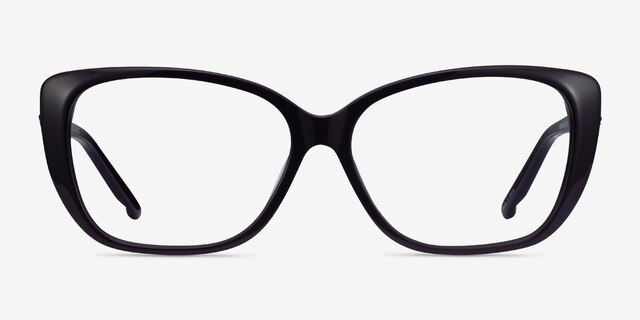Elegance Black AcetateEyeglass Frames from EyeBuyDirect, Front View