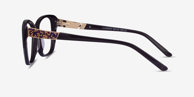 Elegance Violet AcétateMontures de lunettes de vue d'EyeBuyDirect, Vue de Côté