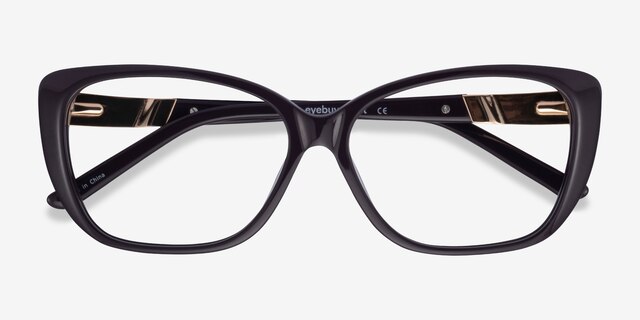 Elegance Violet AcétateMontures de lunettes de vue d'EyeBuyDirect, Vue Rapprochée