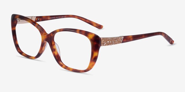 Elegance Tortoise AcetateEyeglass Frames from EyeBuyDirect, Angle View