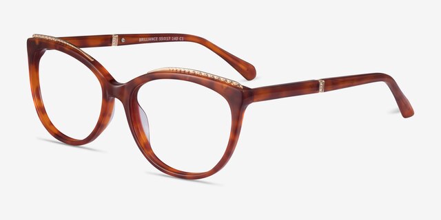 Brilliance Tortoise AcetateEyeglass Frames from EyeBuyDirect, Angle View