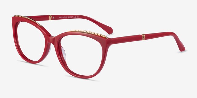 Brilliance Red AcetateEyeglass Frames from EyeBuyDirect, Angle View