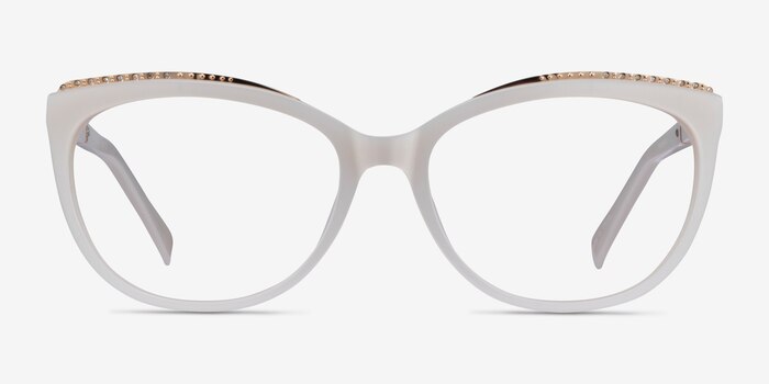 Brilliance White Acetate Eyeglass Frames from EyeBuyDirect