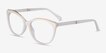 Brilliance White AcetateEyeglass Frames from EyeBuyDirect, Angle View