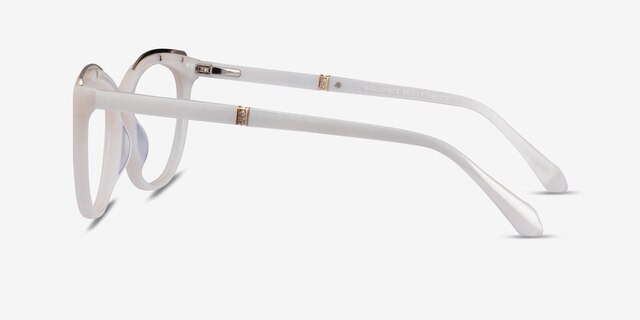 Brilliance White AcetateEyeglass Frames from EyeBuyDirect, Side View